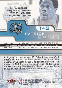 2001-02 Fleer Force #149 Patrick Ewing Back