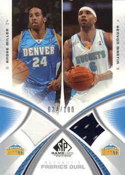 2005-06 SP Game Used - Authentic Fabrics Dual #AF2-MM Andre Miller / Kenyon Martin Front