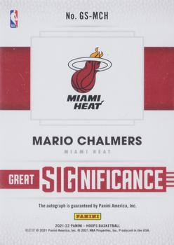 2021-22 Hoops - Great SIGnificance #GS-MCH Mario Chalmers Back