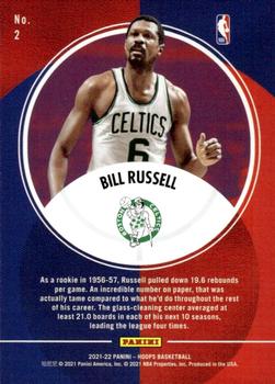 2021-22 Hoops - Legends of the Ball #2 Bill Russell Back