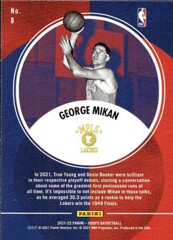2021-22 Hoops - Legends of the Ball #8 George Mikan Back