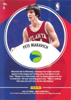 2021-22 Hoops - Legends of the Ball #9 Pete Maravich Back