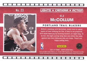 2021-22 Hoops - Lights Camera Action #23 CJ McCollum Back