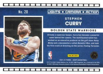 2021-22 Hoops - Lights Camera Action Green Ice #20 Stephen Curry Back