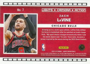2021-22 Hoops - Lights Camera Action Holo #7 Zach LaVine Back