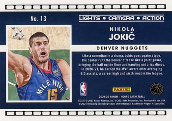 2021-22 Hoops - Lights Camera Action Holo #13 Nikola Jokic Back