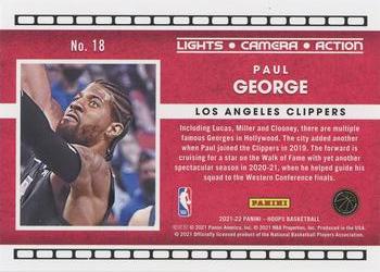 2021-22 Hoops - Lights Camera Action Holo #18 Paul George Back