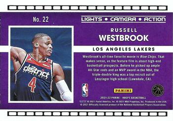 2021-22 Hoops - Lights Camera Action Holo #22 Russell Westbrook Back