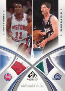 2005-06 SP Game Used - Authentic Fabrics Dual Patches #AF2P-TS Isiah Thomas / John Stockton Front
