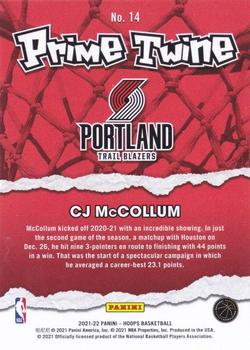 2021-22 Hoops - Prime Twine #14 CJ McCollum Back