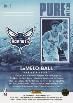 2021-22 Hoops - Pure Players #1 LaMelo Ball Back