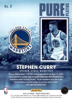 2021-22 Hoops - Pure Players Holo #8 Stephen Curry Back