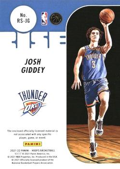 2021-22 Hoops - Rise N Shine Memorabilia #RS-JG Josh Giddey Back