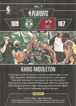 2021-22 Hoops - Road to the Finals First Round #1 Khris Middleton Back