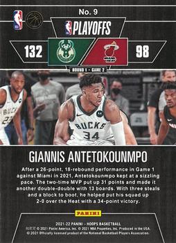 2021-22 Hoops - Road to the Finals First Round #9 Giannis Antetokounmpo Back