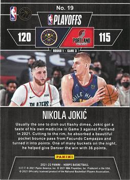 2021-22 Hoops - Road to the Finals First Round #19 Nikola Jokic Back