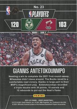 2021-22 Hoops - Road to the Finals First Round #23 Giannis Antetokounmpo Back