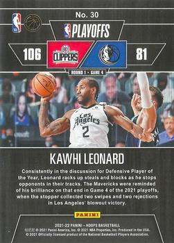 2021-22 Hoops - Road to the Finals First Round #30 Kawhi Leonard Back