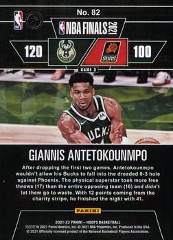2021-22 Hoops - Road to the Finals NBA Championship #82 Giannis Antetokounmpo Back