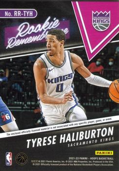 2021-22 Hoops - Rookie Remembrance #RR-TYH Tyrese Haliburton Back