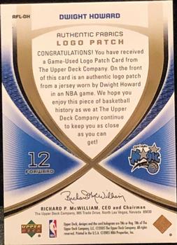 2005-06 SP Game Used - Authentic Fabrics Logos #AFL-DH Dwight Howard Back