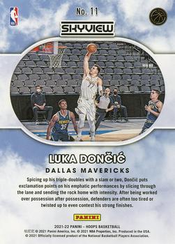 2021-22 Hoops - Skyview #11 Luka Doncic Back