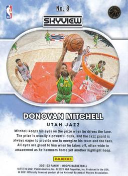 2021-22 Hoops - Skyview Green Ice #8 Donovan Mitchell Back