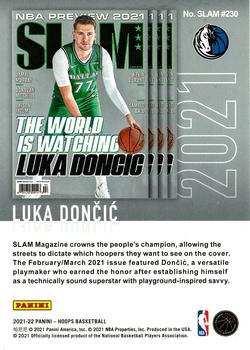 2021-22 Hoops - Slam #SLAM #230 Luka Doncic Back