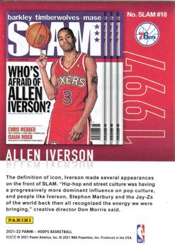 2021-22 Hoops - Slam Green Ice #SLAM #18 Allen Iverson Back