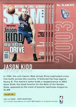 2021-22 Hoops - Slam Holo #SLAM #70 Jason Kidd Back
