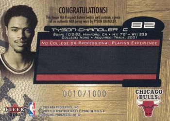 2001-02 Hoops Hot Prospects #82 Tyson Chandler Back