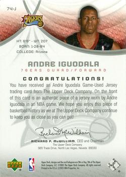 2005-06 SP Game Used - Jerseys #74-J Andre Iguodala Back