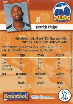 2002 City-Press Powerplay BBL Playercards #6 Derrick Phelps Back