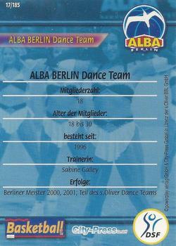 2002 City-Press Powerplay BBL Playercards #17 Cheerleader Back