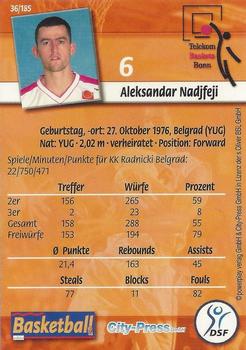 2002 City-Press Powerplay BBL Playercards #36 Aleksandar Nadjfeji Back