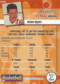 2002 City-Press Powerplay BBL Playercards #66 Brian Myers Back