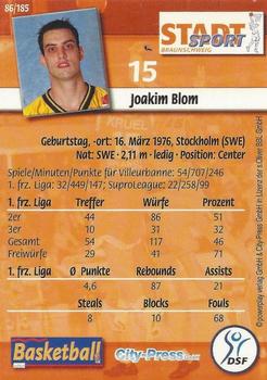 2002 City-Press Powerplay BBL Playercards #86 Joakim Blom Back