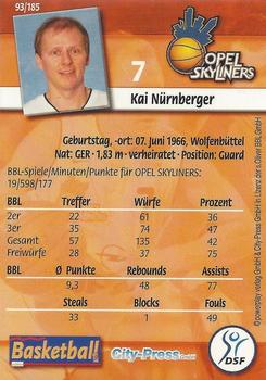 2002 City-Press Powerplay BBL Playercards #93 Kai Nurnberger Back