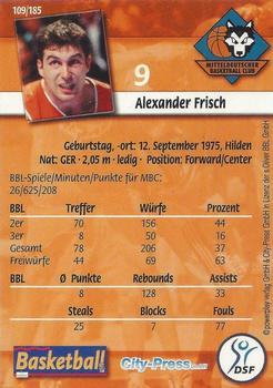 2002 City-Press Powerplay BBL Playercards #109 Alexander Frisch Back
