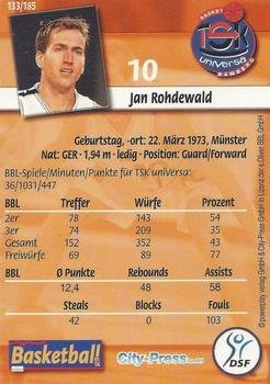 2002 City-Press Powerplay BBL Playercards #133 Jan Rohdewald Back