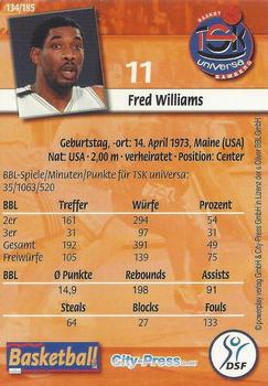 2002 City-Press Powerplay BBL Playercards #134 Fred Williams Back