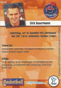 2002 City-Press Powerplay BBL Playercards #137 Dirk Bauermann Back
