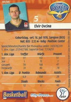 2002 City-Press Powerplay BBL Playercards #141 Elvir Ovcina Back