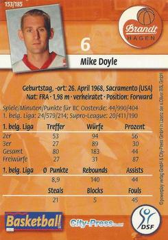 2002 City-Press Powerplay BBL Playercards #153 Mike Doyle Back