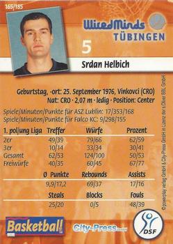 2002 City-Press Powerplay BBL Playercards #165 Srdjan Helbich Back
