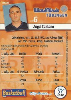 2002 City-Press Powerplay BBL Playercards #166 Angel Santana Back