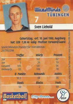 2002 City-Press Powerplay BBL Playercards #167 Sven Liebold Back