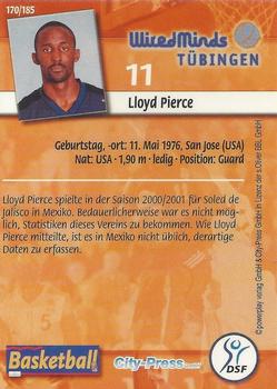 2002 City-Press Powerplay BBL Playercards #170 Lloyd Pierce Back