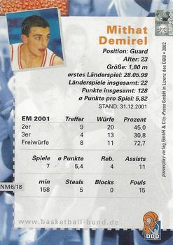 2002 City-Press Powerplay BBL Playercards - Nationalmannschaft #NM6 Mithat Demirel Back