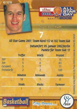 2002 City-Press Powerplay BBL Playercards - Allstars #AS12 Hurl Beechum Back